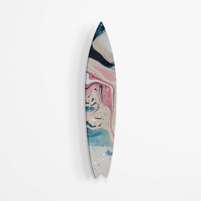 Planche de surf abstraite fondante rose - Art audacieux sans cadre