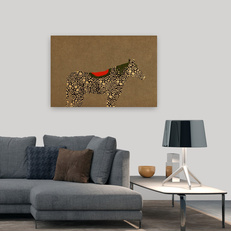 Impression d'art mural cheval fantaisiste moderne, 32" H x 48" W