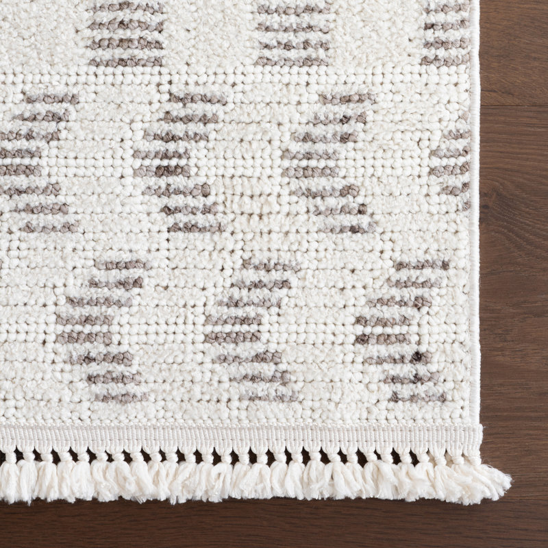 Allona Geometric Tassels Area Rug, Rectangle 5' x 8'