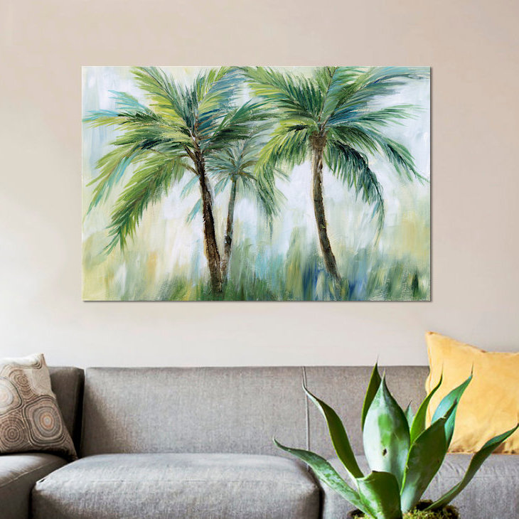 «Palm Sensation», reproduction sur toile, H 12 po x l 18 po x P 1,5 po, Pas de tapis, Toile tendue