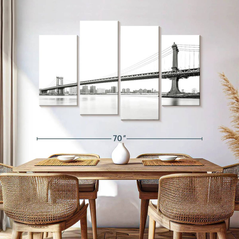 Lilie Monochrome Manhattan Bridge, 42" H x 68" W