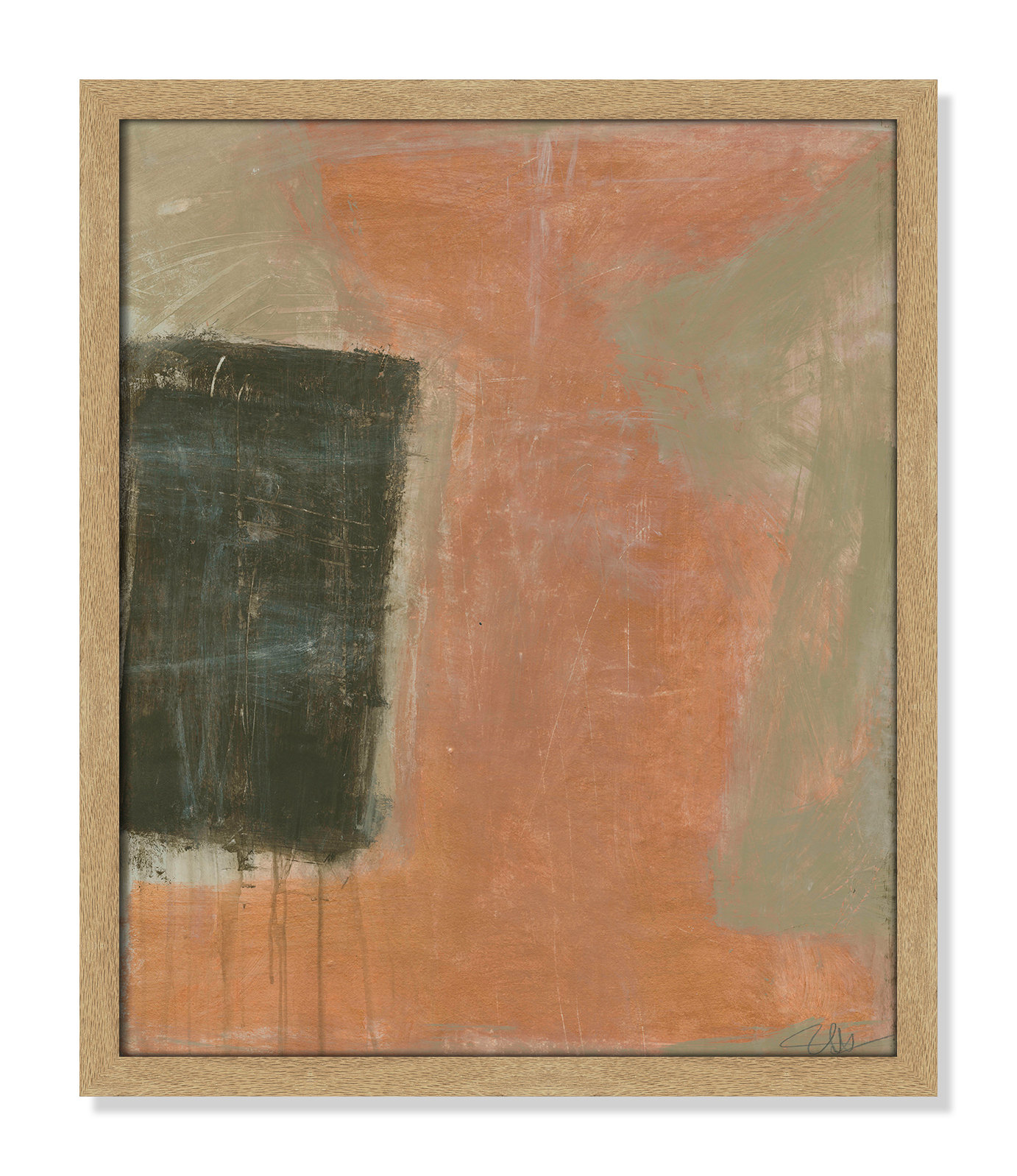 Anali "Autumn Sandbox" Painting, 19" H x 16" W x 0.75" D, Natural