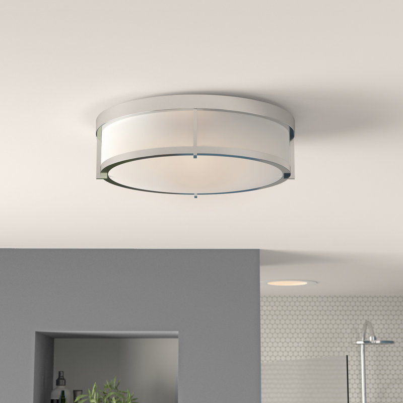 Aura Flush Mount, Satin Nickel, 13"