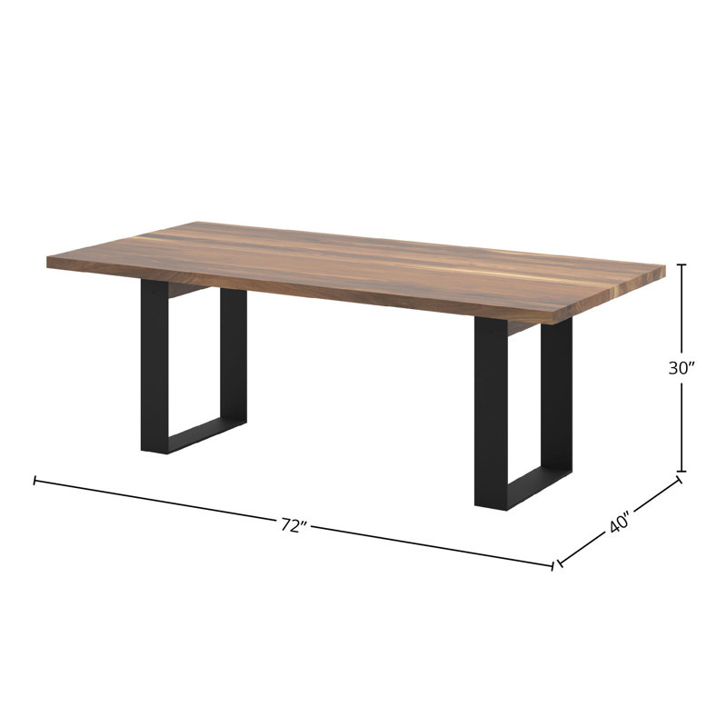 Table de salle à manger en noyer, L 40 po x L 72 po