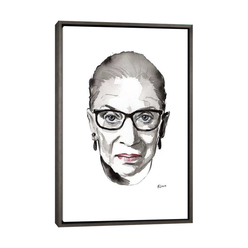 Impression RBG par Hodaya Louis, H 40 po x l 26 po x P 1,5 po, Toile encadrée de bois rustique foncé, Pas de tapis