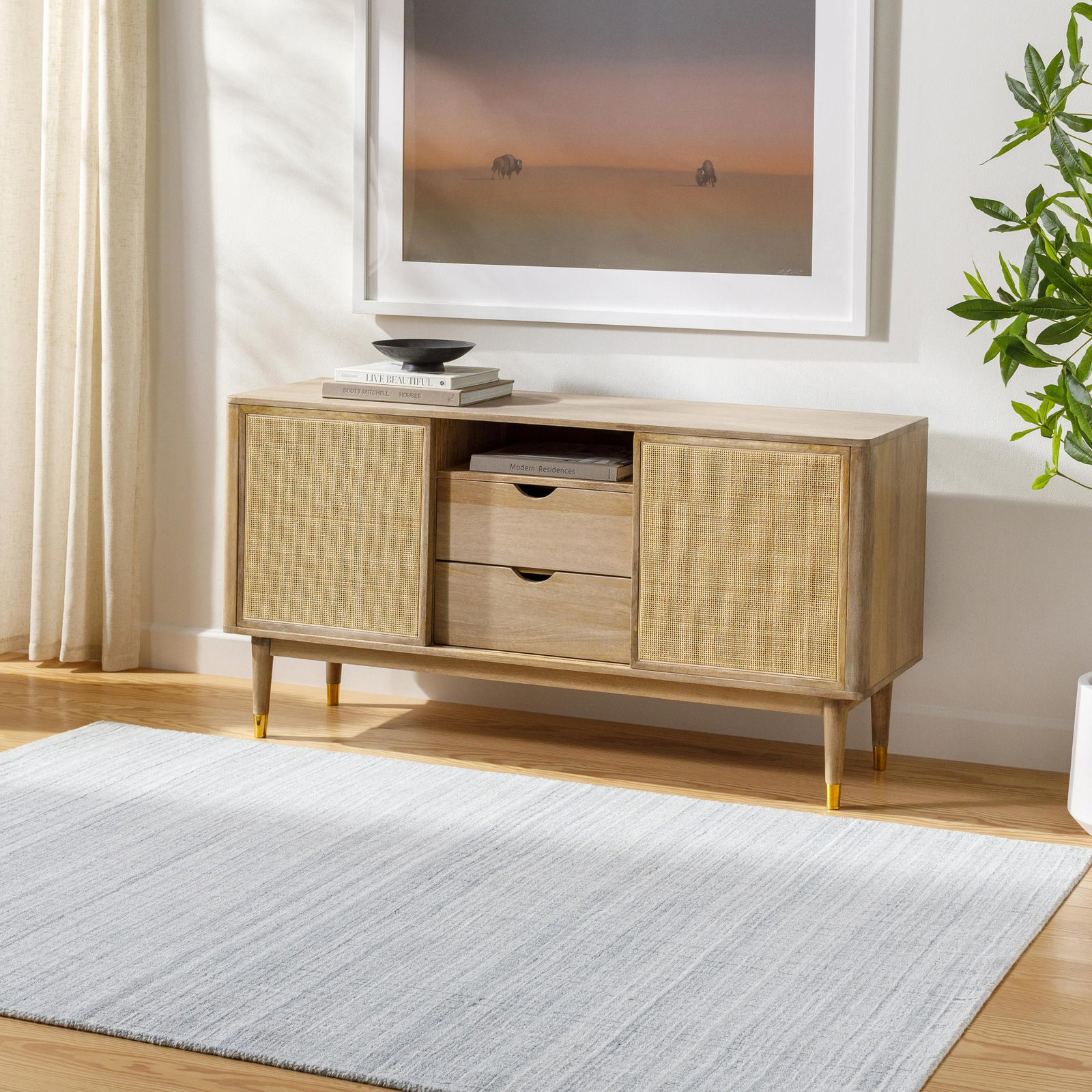 Kinnell Handmade Recycled P.E.T Blue Indoor/Outdoor Rug, Rectangle 5' x 7'6"
