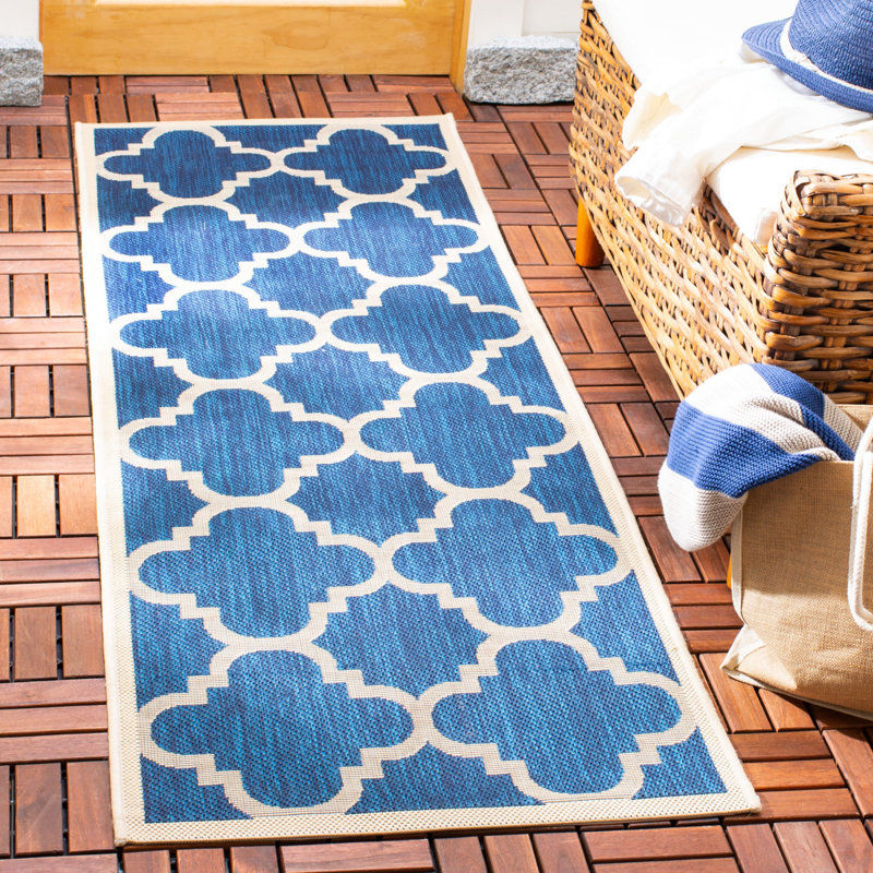 Herefordshire Performance Geometric Indoor/Outdoor Area Rug, Runner 2'3" x 8'