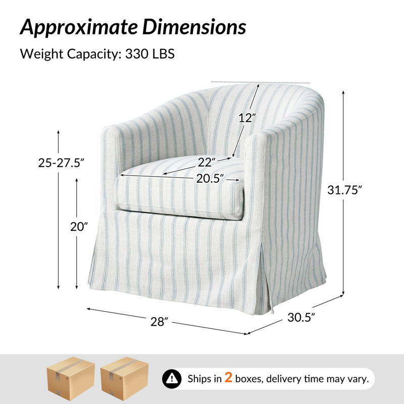 Fauteuil demi-tonneau pivotant Amadou, White/Blue
