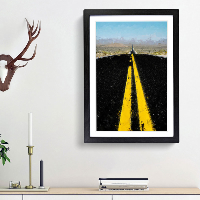 Horizon of Nevada in Abstract - Picture Frame Graphic Art Print, 36cm H x 27cm W x 2cm D, Black Framed