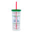 Buffle argenté 20 oz Gobelet de voyage en plastique paille