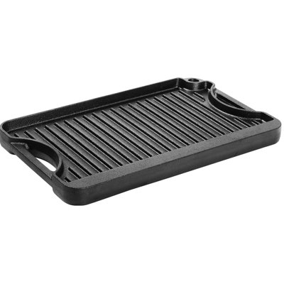 14x8.5 Inch Pre - Seasoned Reversible Cast Iron Black Grill Griddle, Non Stick For Effortless Cooking Griddle Cooking, And Heat Up To 500