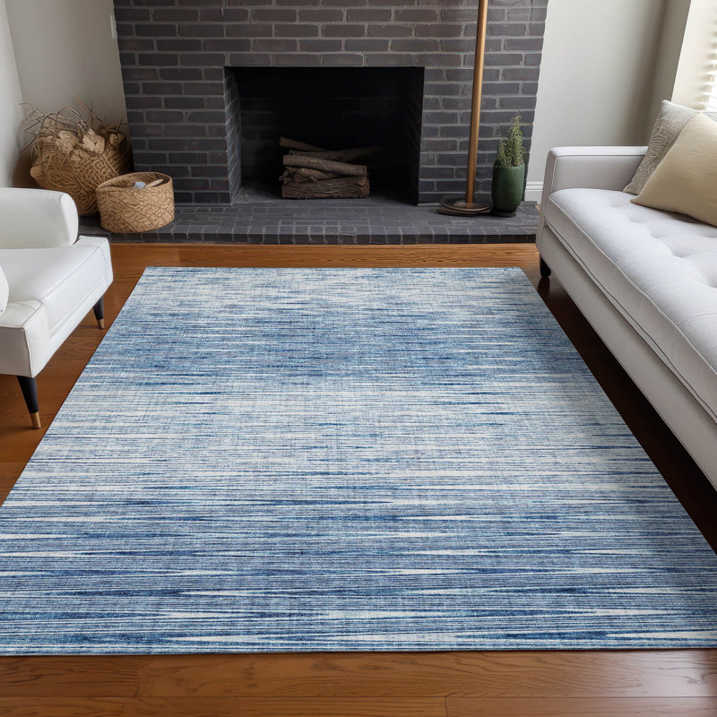 Premium Machine Washable Prisco Blue Rug, Rectangle 9' x 12'
