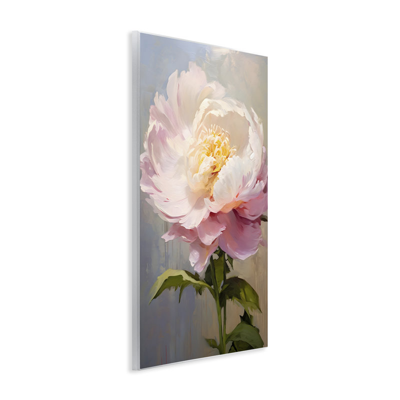 "Rose rose en fleur", art mural par Petals Prints Design, H 15 po x l 10 po