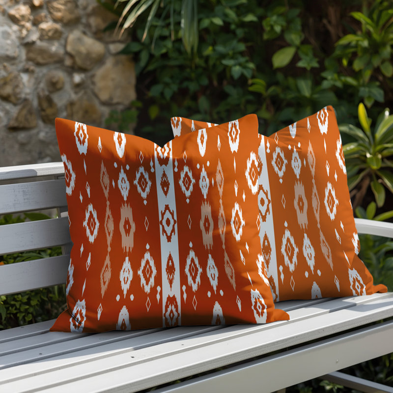 Oreiller réversible intérieur / extérieur Nita, Orange, 20 x 20
