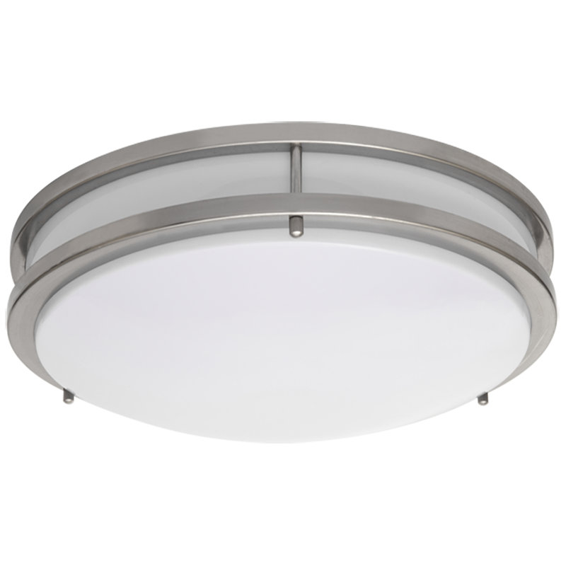 Plafonnier encastré à simple cuve à DEL 10 po Hackman, H 3,8 po x l 17 po, Nickel