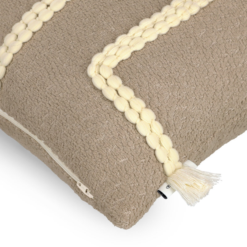 Striped Square Cushion Cover, Beige