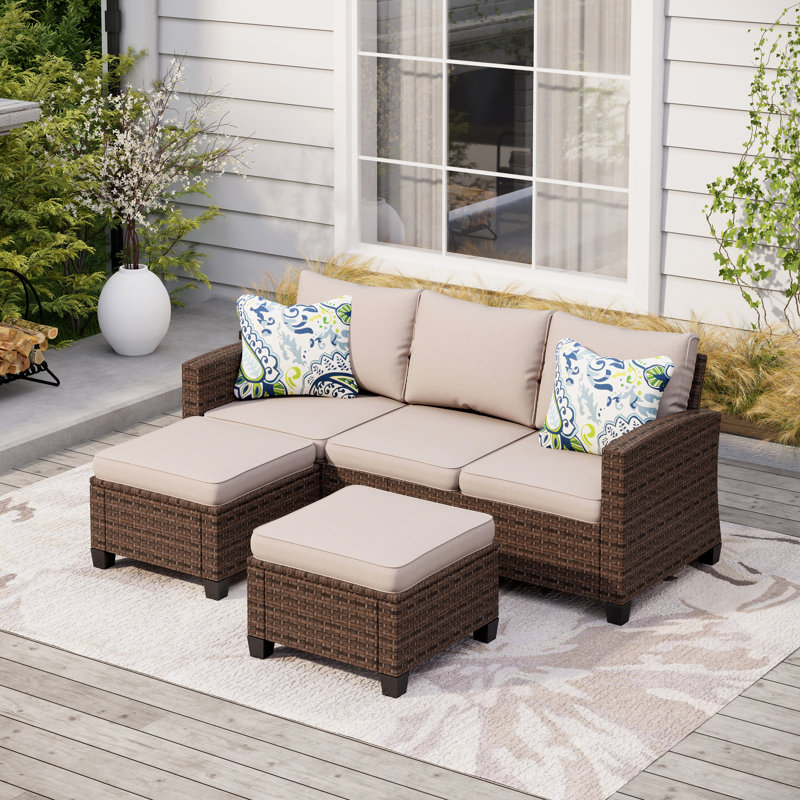 Mubariz 5 - Person Seating Group with Cushions, Beige