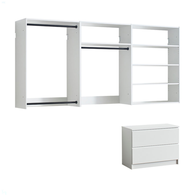 Système d'organisation mural en bois blanc Devi