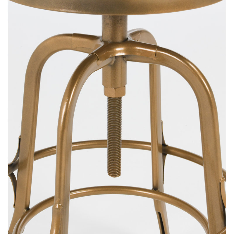 Swivel Solid Wood Adjustable Height Stool, Bronze