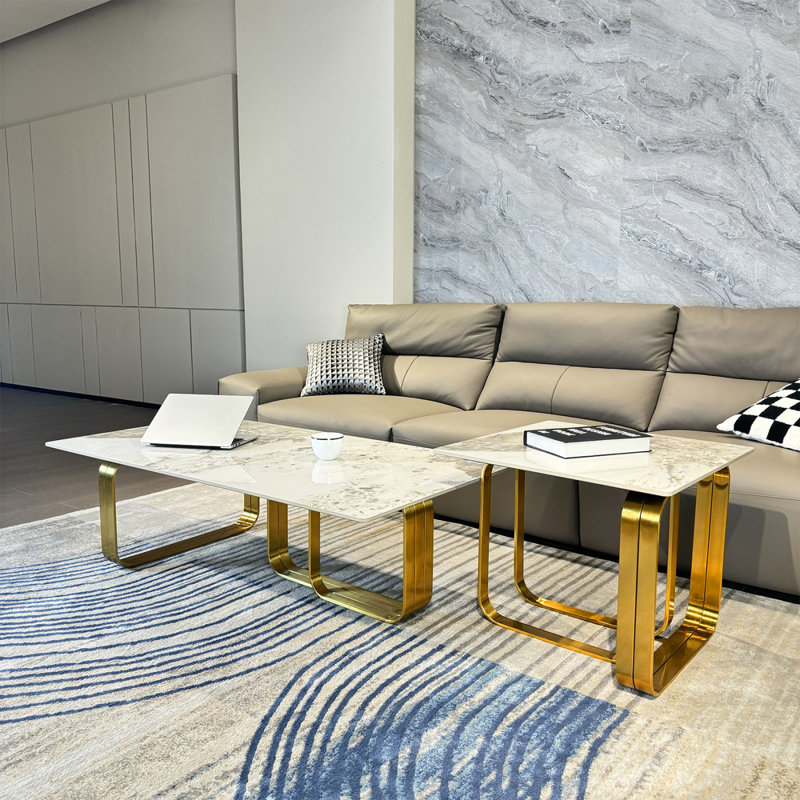 Ensemble de tables basses modernes Modern, Doré