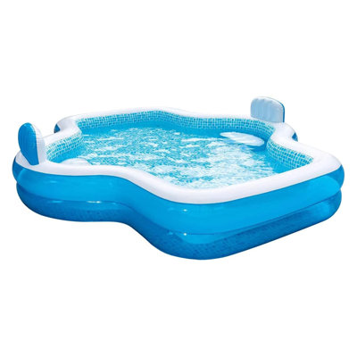 Elegant Family Pool 10 Feet Long 2 Inflatable Seats with Backrests