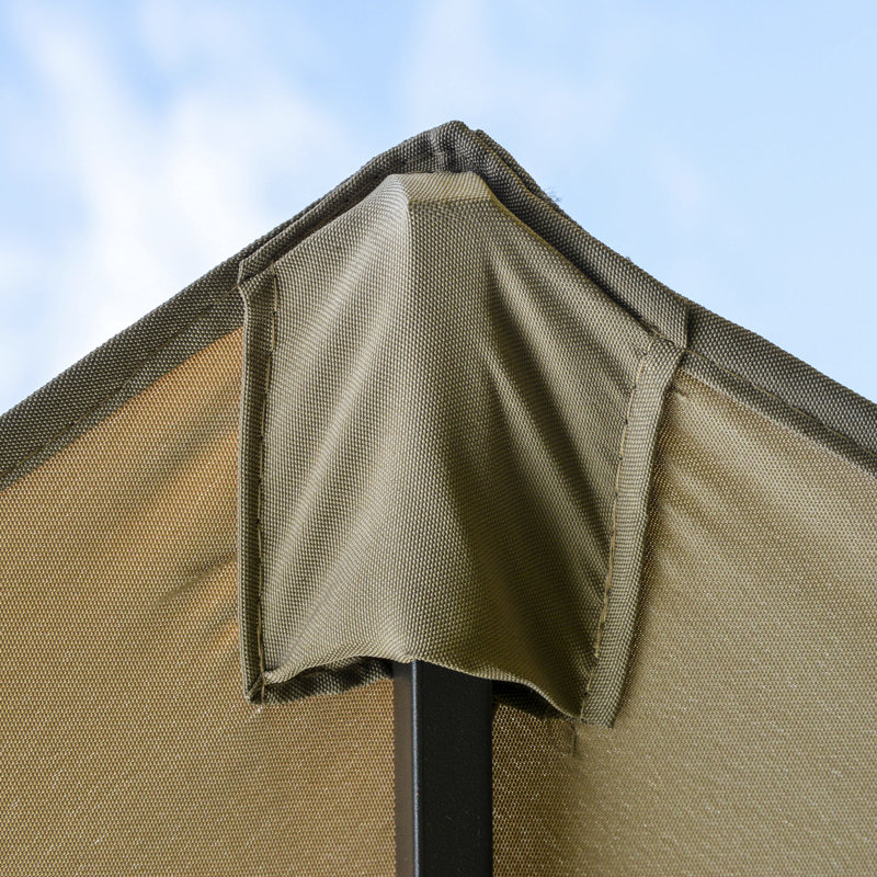 Parasol de patio de piscine 15 ', parasol rectangulaire en acier, abri de soleil à double face, manivelle sans effort, parasol de café 15', protection, manivelle facile,
