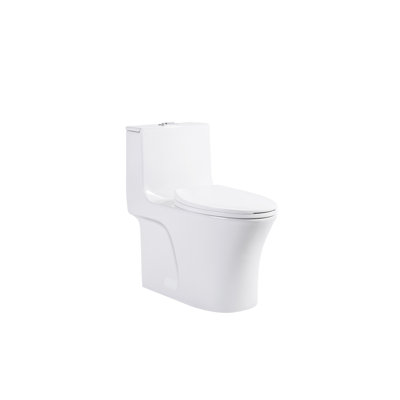 Glossy White Toilet. Bathroom Toilet With Water Saving. Comfort Height. Seat. Elongated Bowl, 1/1.60 , 1000 Gram Flushing Score. Compliant Toilet, White.