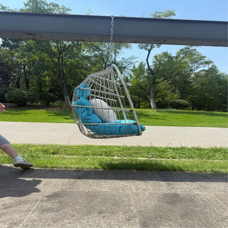 Chaise suspendue en PE pour l'extérieur, Bleu