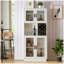 Armoires à vin à DEL avec porte-bouteilles, porte-bouteilles, armoire de rangement pour cuisine, salle à manger, blanc étroit
