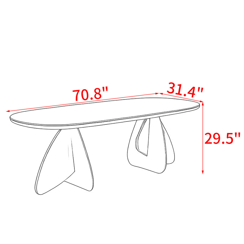 Tatianna Pine Solid Wood Dining Table, 29.5"H x 70.8"L x 31.4"W