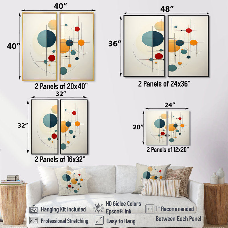 «Distant Galaxies Midcentury Elegant Retro I», art mural moderne sur toile bleue, H 32 po x l 32 po, Toile tendue