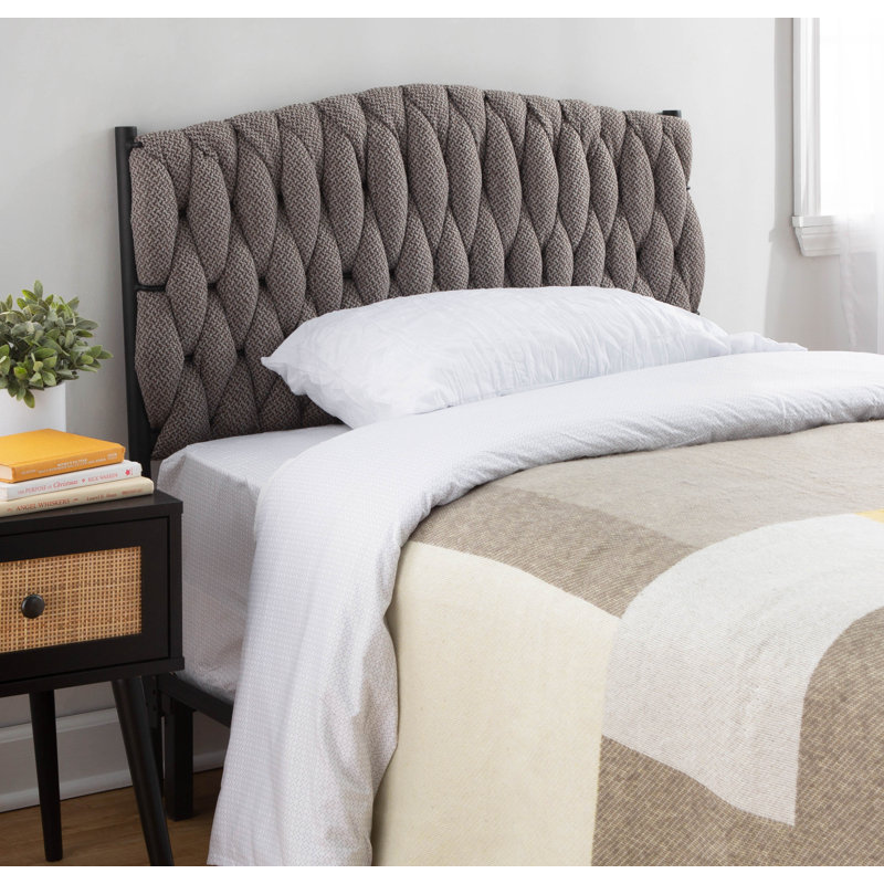 Tête de lit simple tapissier Maddison, Gris