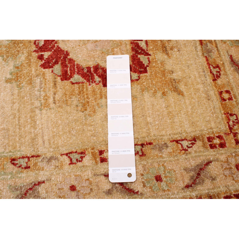 Tapis ivoire noué à la main de conception unique 11 pi 9 po x 18 pi nouvel âge Viktor
