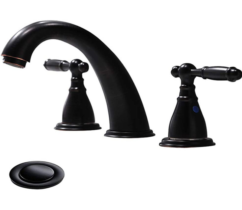 Widespread 2-handle Bathroom Faucet with Drain Assembly
