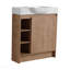 Meuble-lavabo autoportant de 30 po avec lavabo en céramique blanche et porte à fermeture en douceur, contreplaqué, emballage KD-182395948-182395946