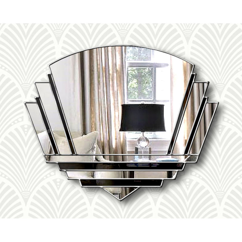 Isabell Flat Wall Mirror, Black/Silver