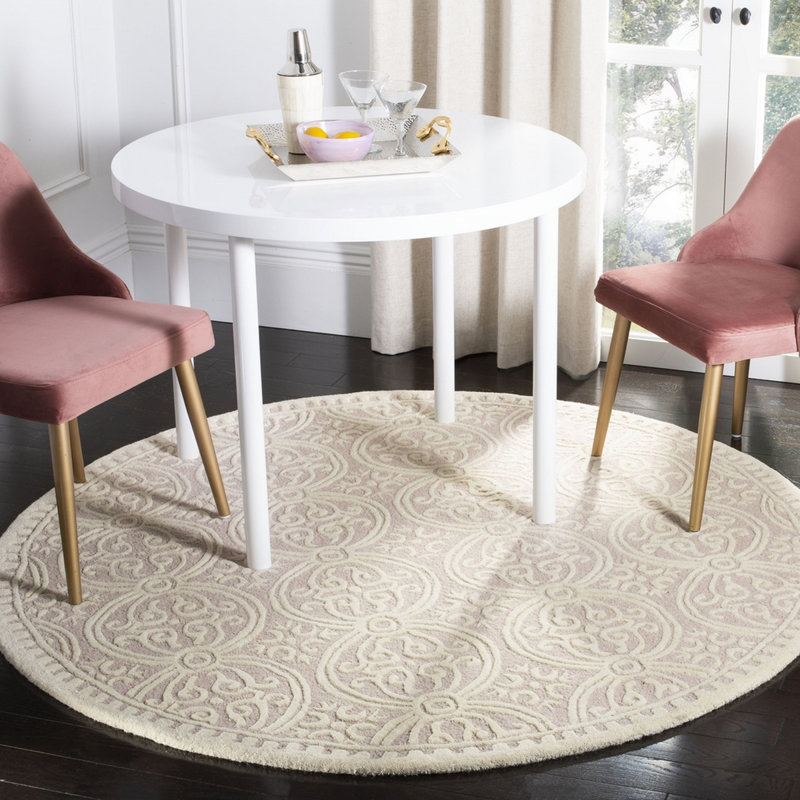 Ame Hand Tufted Wool Geometric Rug, Round 6'