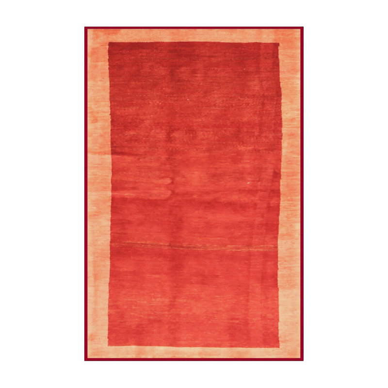 Tapis de zone rouge contemporaine, Rectangle 2 pi x 4 pi