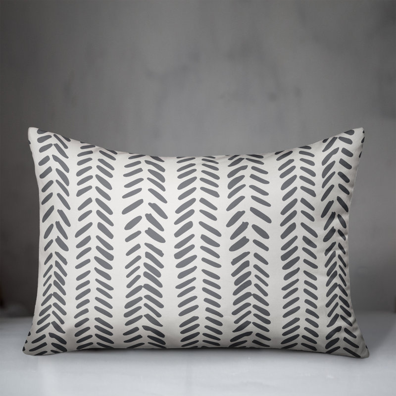 Geometric Reversible Throw Pillow, Gray