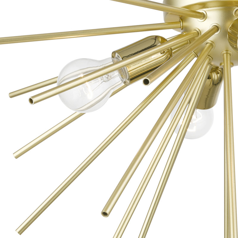 Plafonnier encastré 25 po 4 lumières Dicey, Or doux / laiton poli