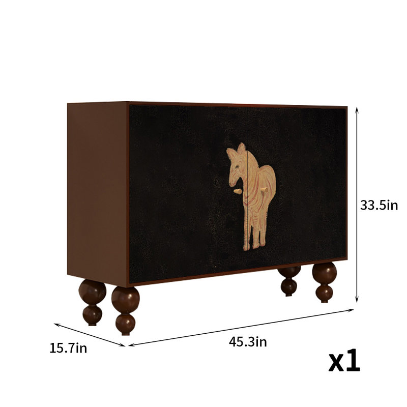 Armoire d'appoint en bois massif durable et solide, Brun