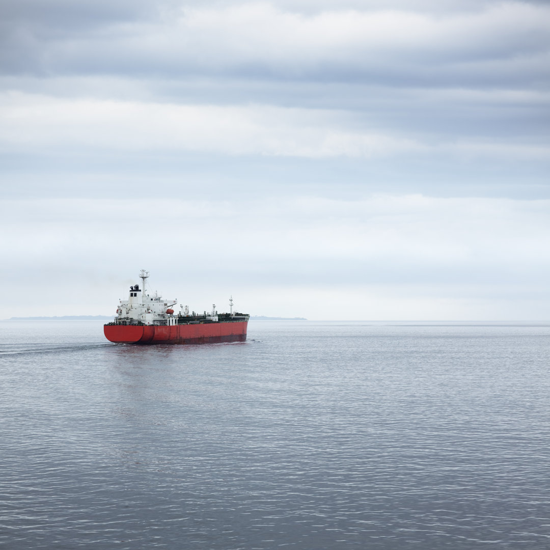 Industrieschiff auf See von LordRunar - Leinwandbild