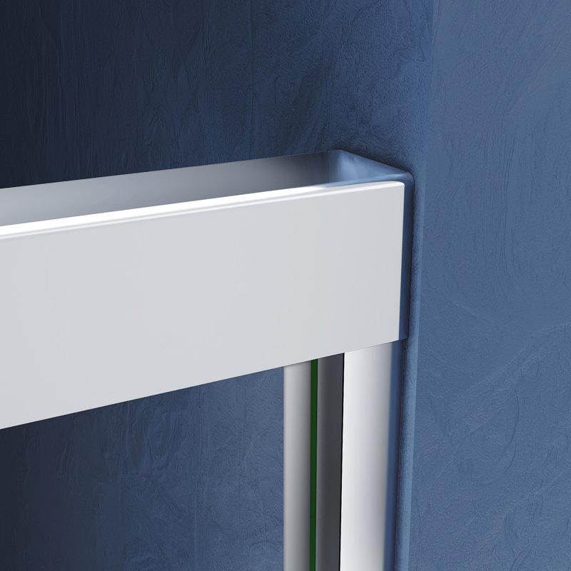 56 - 60 In. W X 72 H Sliding Shower Glass Door Adjustable Semi Thick Clear Tempered 304 Stainless Steel Finished Handles Chamfer Edged To Hand Scuffs Humanized Towel Hanging Design Upgrade Aluminum