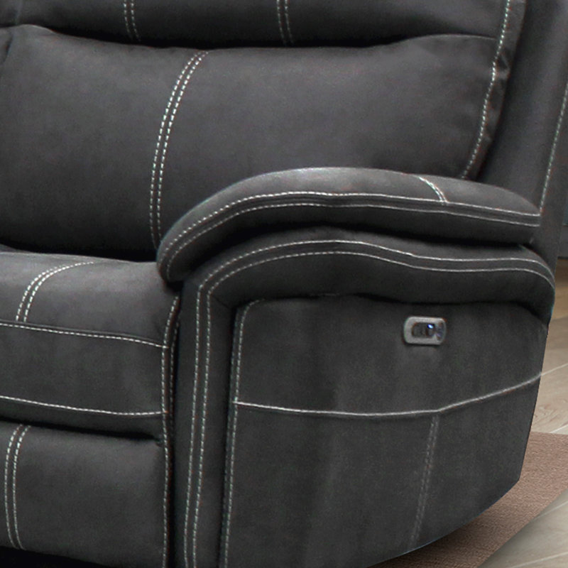 Canapé modulaire inclinable électrique 7 pièces avec appuis-tête électriques réglables Pioche, Polyester gris