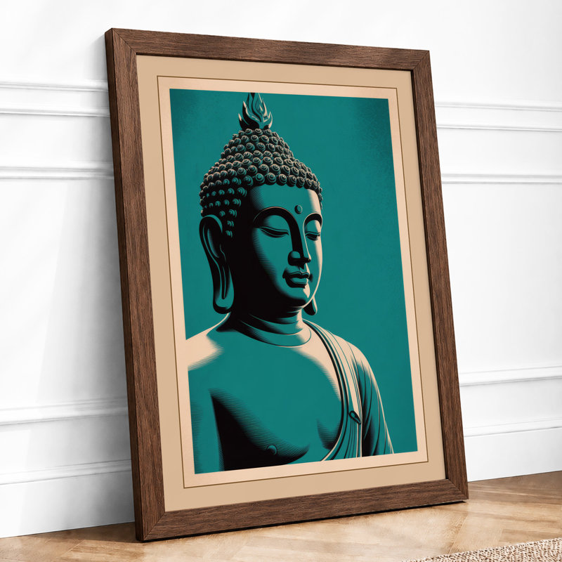 Buddha in Silhouette Modern Art Print, Walnut, A3 - 42.0 x 29.7 cm