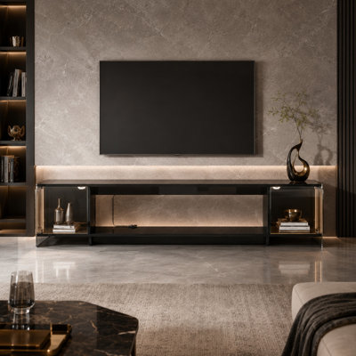 Meuble télé 70,9 po Modern Black