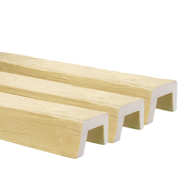 3-Pack 5-7/8In W X 3-7/8In H Modern Faux Wood Beams | 12Ft 9In Long | Finished | Sleek Design & Easy To Install