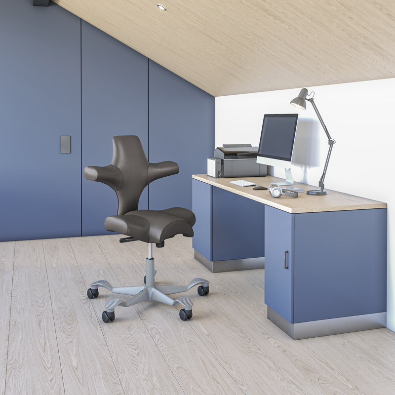 Fauteuil réglable en position assise / debout HœG Capisco, Sit-to-Stand, Argent argent, Gris cendré