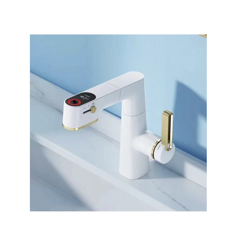Robinet de salle de bain à un trou, Blanc
