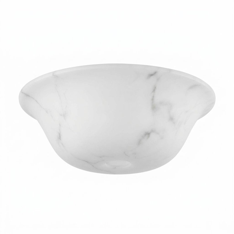Kira Home 13" Ceiling Fan Globe Replacement Shade, Alabaster Resin Bowl